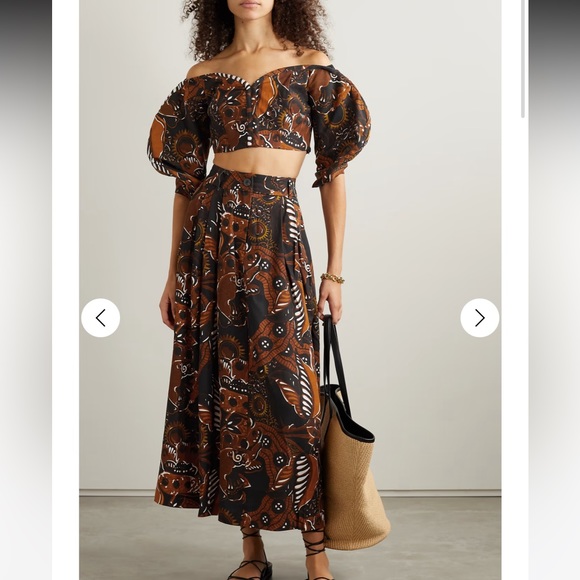 NWT Mara Hoffman Juana top - brown, black multi - size 2, fits like 0 - Picture 3 of 8